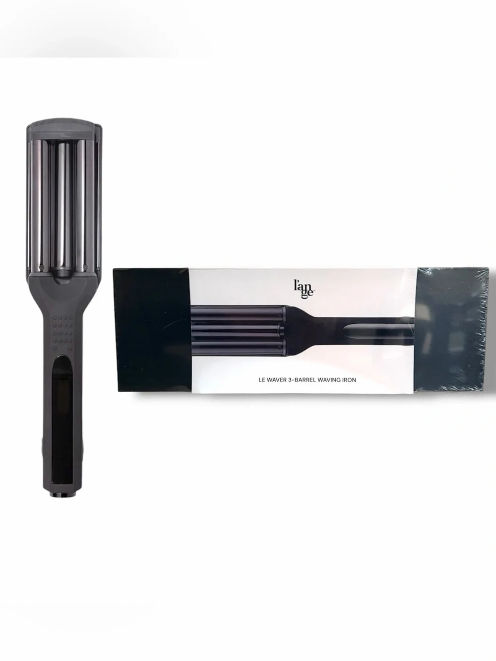 L'ange Hair Le Waver 3-Barrel Titanium Hair Waving Iron in black Sealed in Box
